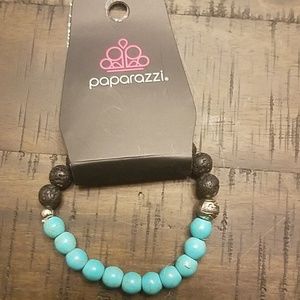Lava stone and turquoise bracelet